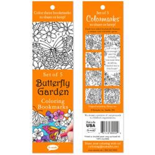 Butterfly Garden Coloring Bookmarks